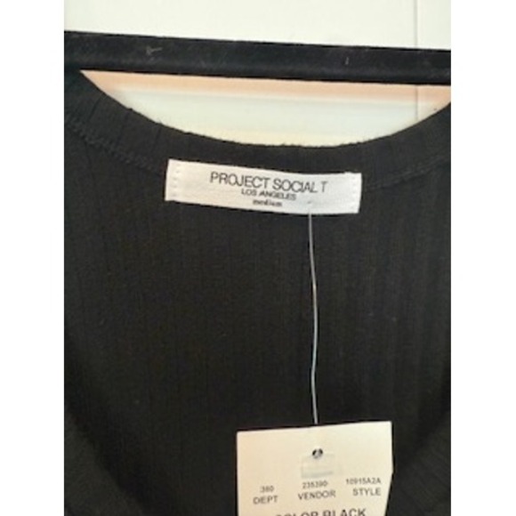 Project Social T Dresses & Skirts - Project Social T Los Angeles Ribbed Black Tank‎ Dress - Ruched - Medium
